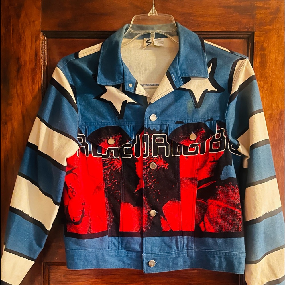 VINTAGE STEPHEN SPROUSE MULTI COLOR GRAPHIC COTTON JACKET- UNISEX SIZE MEDIUM